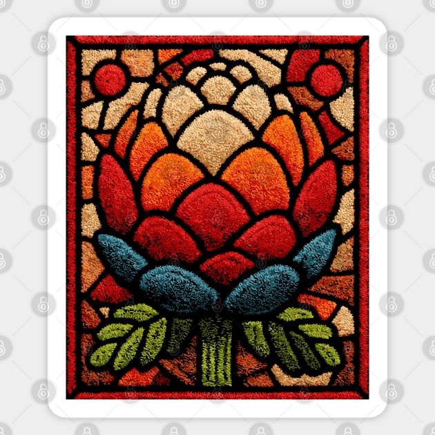 Stained Glass Lotus Bloom | Artichoke Art Sticker by TuncGK